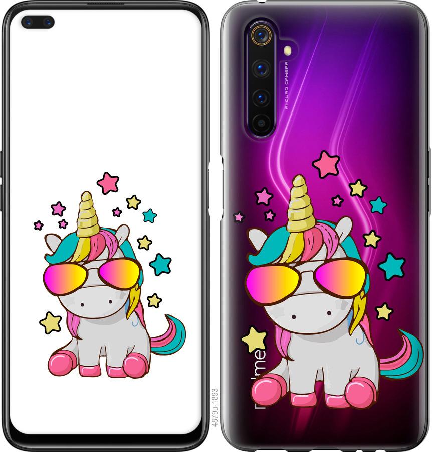 Чехол на Realme 6 Pro Единорог в очках
