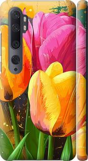 Чехол на Xiaomi Mi Note 10 Нарисованные тюльпаны