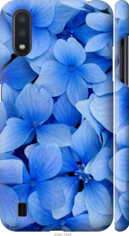 Чехол на Samsung Galaxy A01 A015F Синие цветы