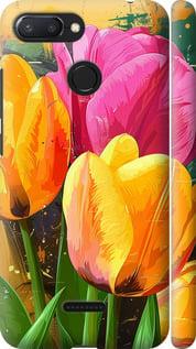 Чехол на Xiaomi Redmi 6 Нарисованные тюльпаны
