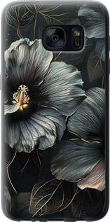 Чехол на Samsung Galaxy S7 G930F Черные цветы