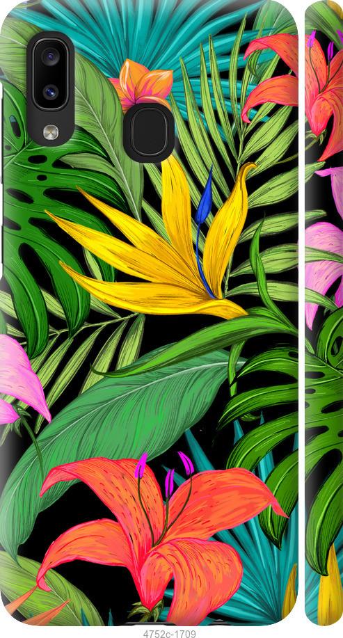 Чехол на Samsung Galaxy A20e A202F Тропические листья 1