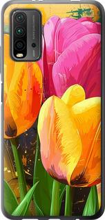 Чехол на Xiaomi Redmi 9T Нарисованные тюльпаны