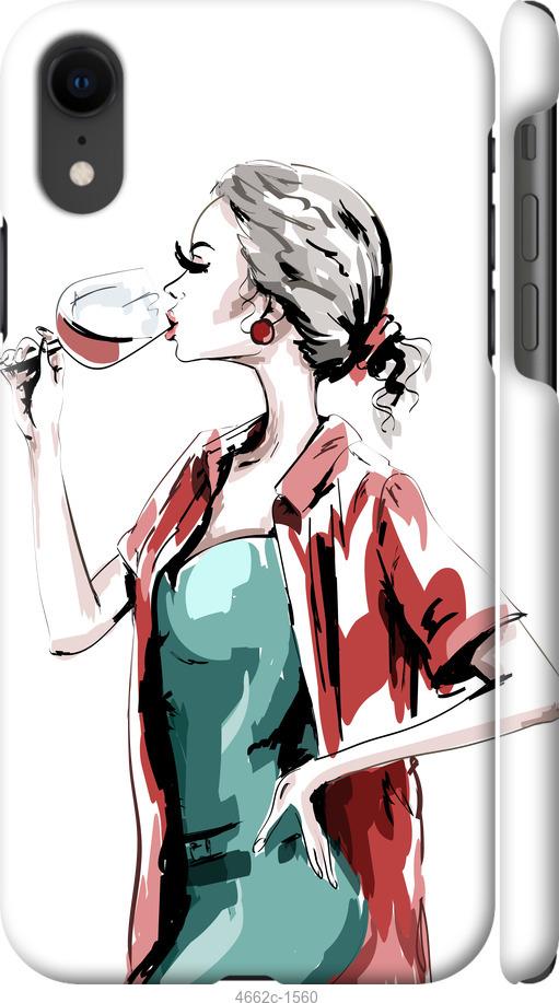 Чехол на iPhone XR Девушка с бокалом