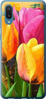 Чехол на Samsung Galaxy A02 A022G Нарисованные тюльпаны