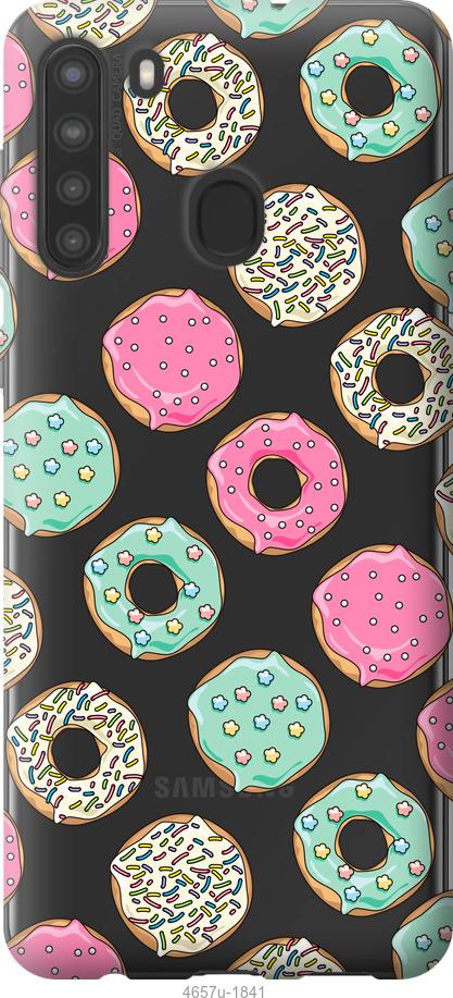 Чехол на Samsung Galaxy A21 Пончики 1