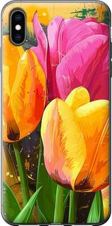 Чехол на iPhone XS Max Нарисованные тюльпаны