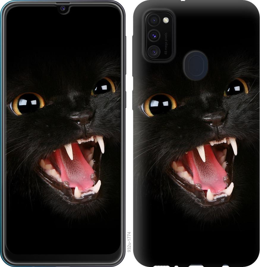 Чехол на Samsung Galaxy A21s A217F Чёрная кошка