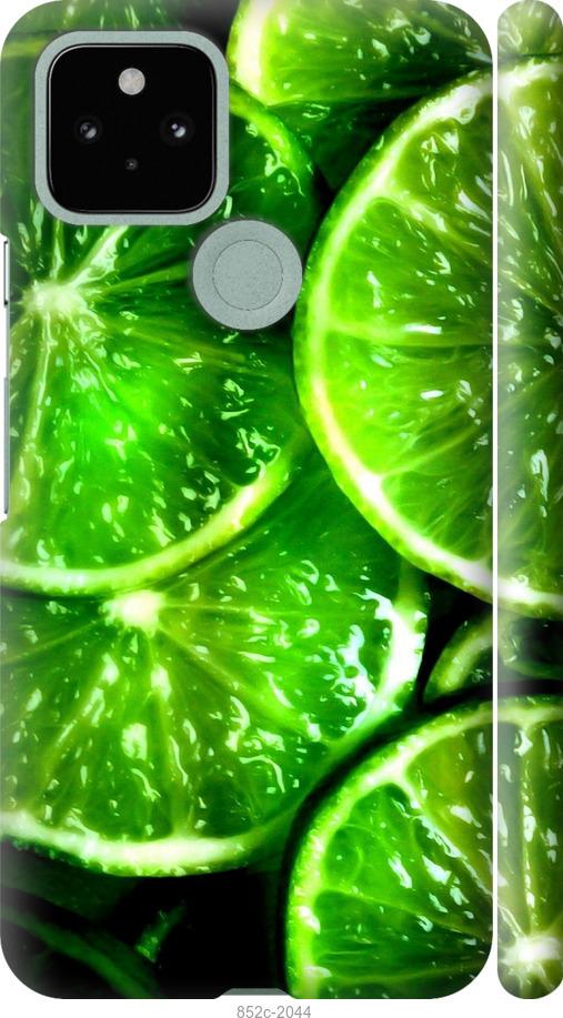 Чехол на Google Pixel 5 Зелёные дольки лимона