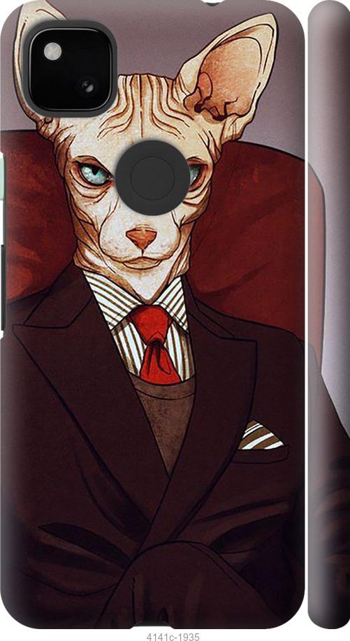 Чехол на Google Pixel 4A Кот в костюме
