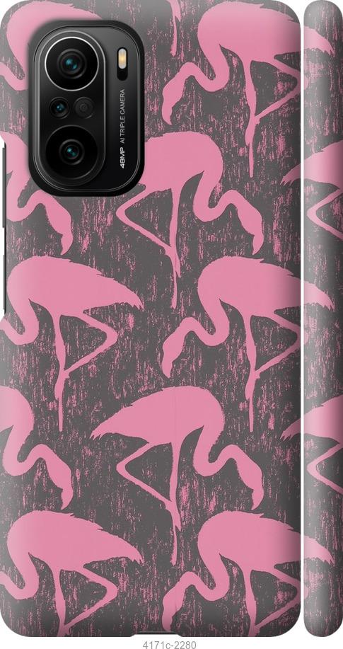 Чехол на Xiaomi Poco F3 Vintage-Flamingos