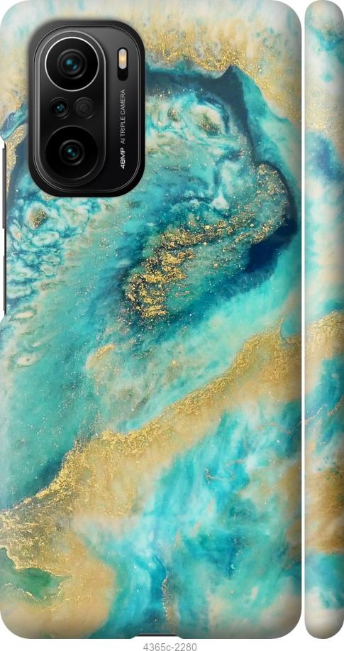 Чехол на Xiaomi Poco F3 Green marble