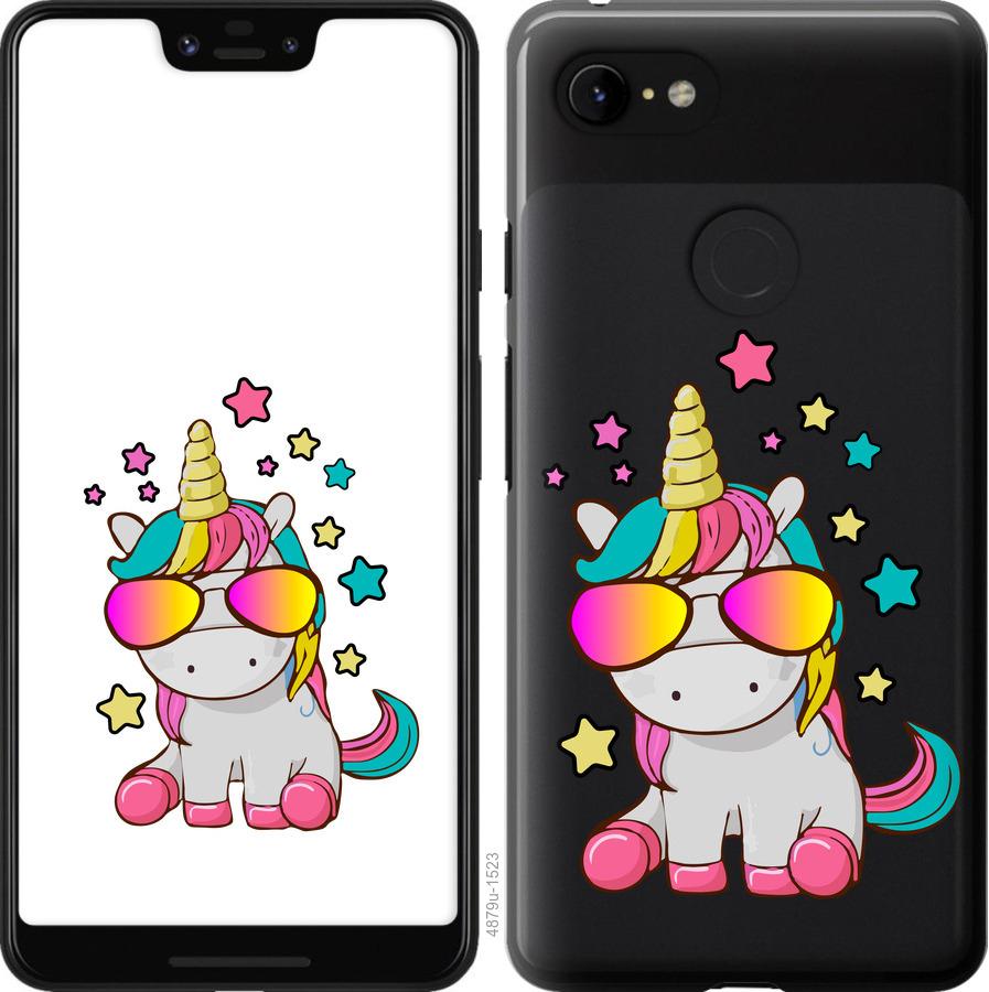 Чехол на Google Pixel 3 XL Единорог в очках