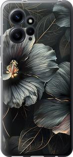 Чехол на Xiaomi Redmi Note 12 4G Черные цветы