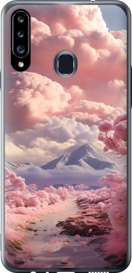 Чехол на Samsung Galaxy A20s A207F Розовые облака