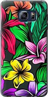 Чехол на Samsung Galaxy S6 Edge Plus G928 Тропические цветы 1