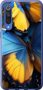 Чехол на Xiaomi Mi 9 SE Желто-голубые бабочки