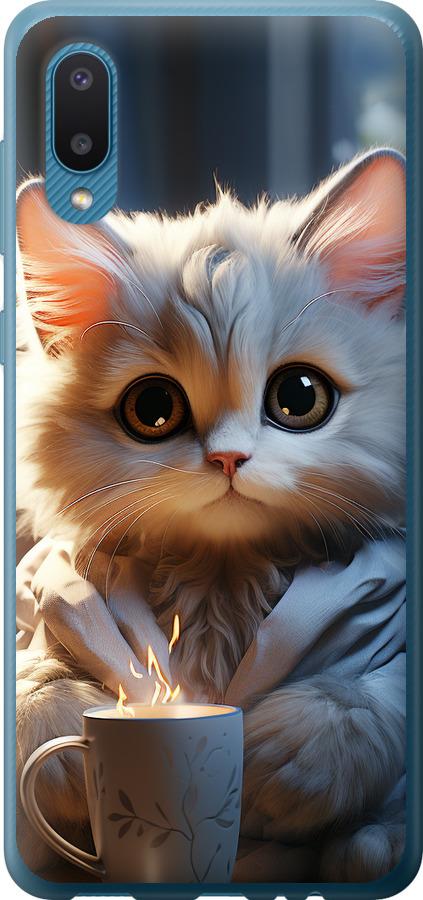 Чехол на Samsung Galaxy A02 A022G White cat