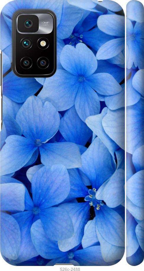 Чехол на Xiaomi Redmi 10 Синие цветы
