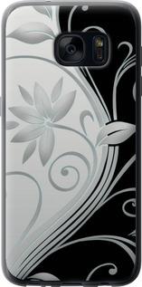 Чехол на Samsung Galaxy S7 G930F Цветы на чёрно-белом фоне