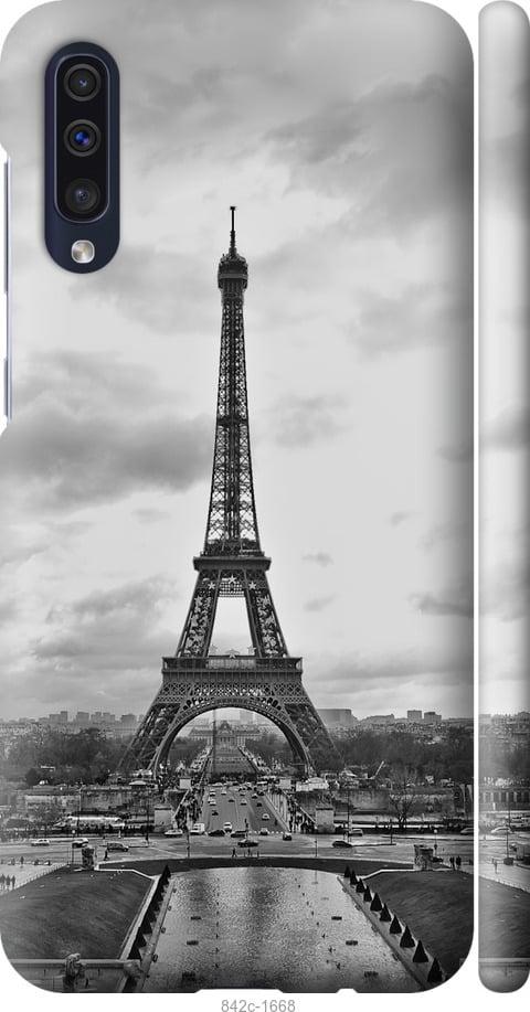 Чехол на Samsung Galaxy A30s A307F Чёрно-белая Эйфелева башня