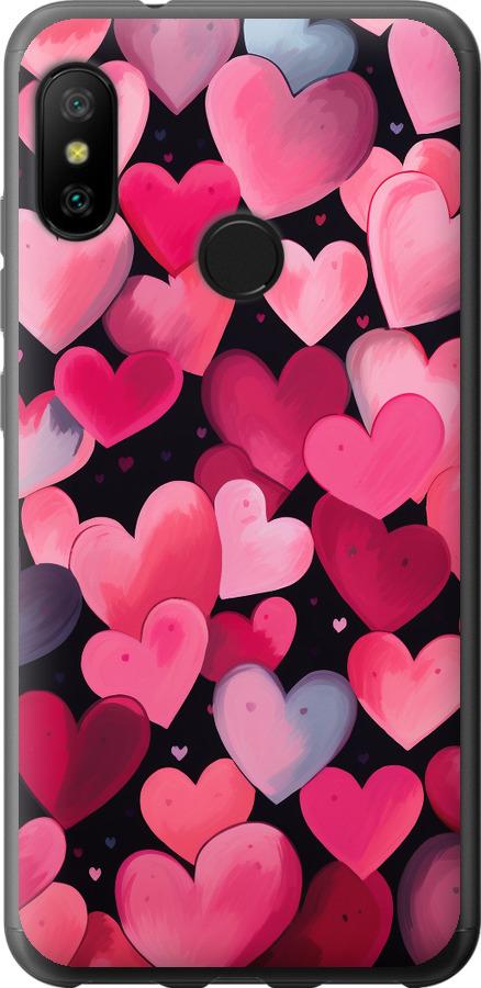 Чехол на Xiaomi Redmi 6 Pro Сердечки 4