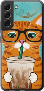 Чехол на Samsung Galaxy S22 Plus Зеленоглазый кот в очках