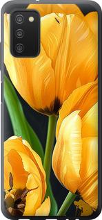Чехол на Samsung Galaxy A03s A037F Желтые тюльпаны