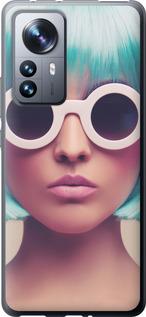 Чехол на Xiaomi 12 Pro Синеволосая девушка в очках