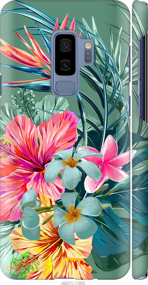Чехол на Samsung Galaxy S9 Plus Тропические цветы v1