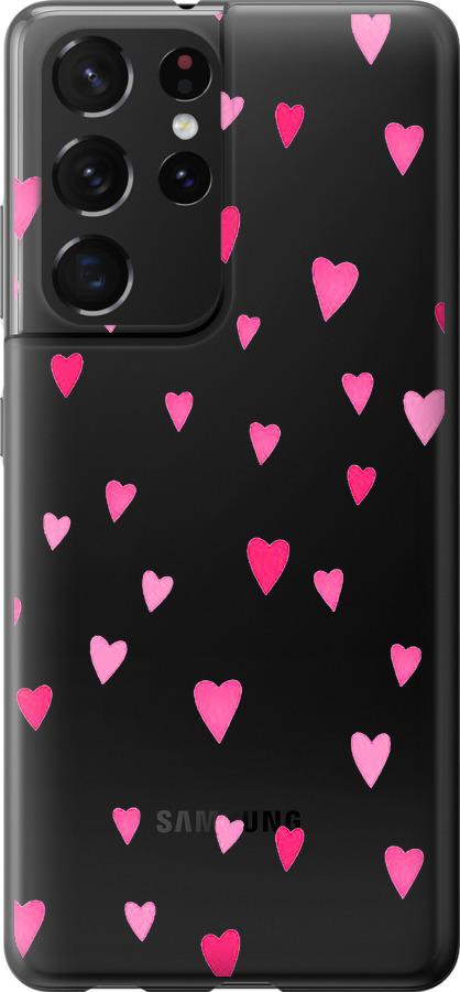 Чехол на Samsung Galaxy S21 Ultra (5G) Сердечки 2