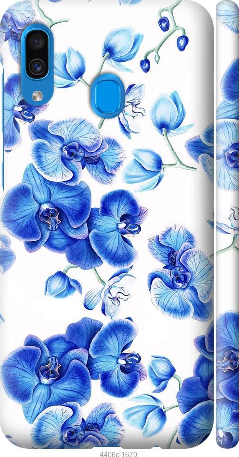 Чехол на Samsung Galaxy A30 2019 A305F Голубые орхидеи