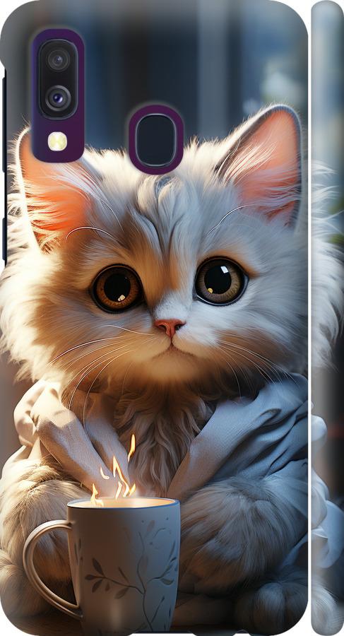 Чехол на Samsung Galaxy A40 2019 A405F White cat