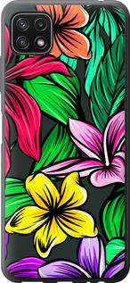 Чехол на Samsung Galaxy A22 5G A226B Тропические цветы 1