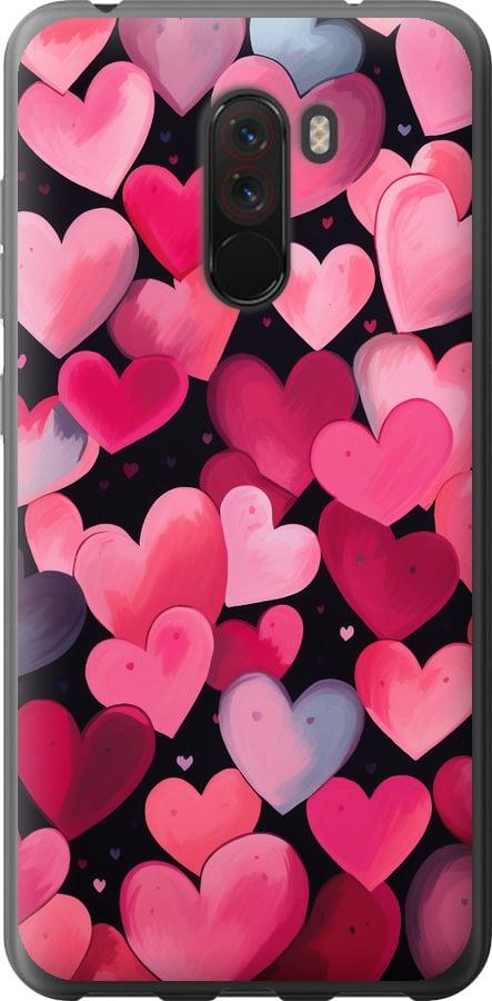 Чехол на Xiaomi Pocophone F1 Сердечки 4