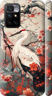Чехол на Xiaomi Redmi 10 Аист в цвету сакуры