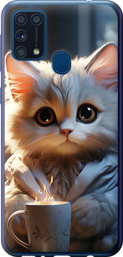 Чехол на Samsung Galaxy M31 M315F White cat