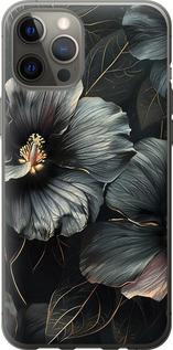 Чехол на iPhone 12 Pro Max Черные цветы
