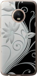 Чехол на Motorola Moto G5 PLUS Цветы на чёрно-белом фоне