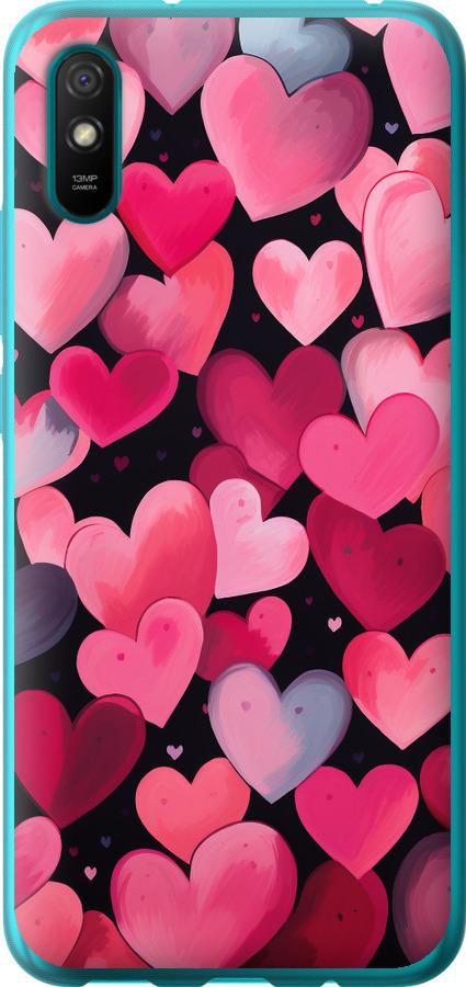 Чехол на Xiaomi Redmi 9A Сердечки 4