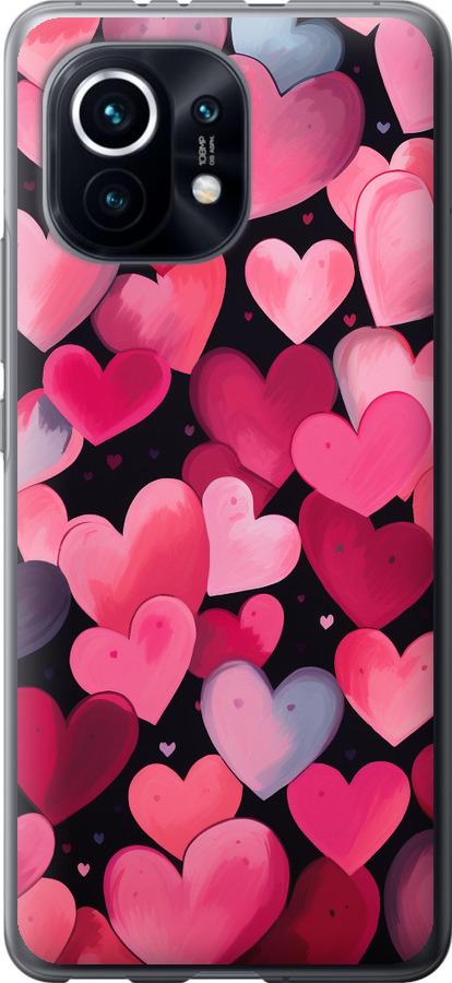 Чехол на Xiaomi Mi 11 Сердечки 4