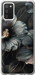 Чехол на Samsung Galaxy A02s A025F Черные цветы