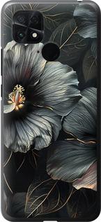 Чехол на Xiaomi Poco C40 Черные цветы