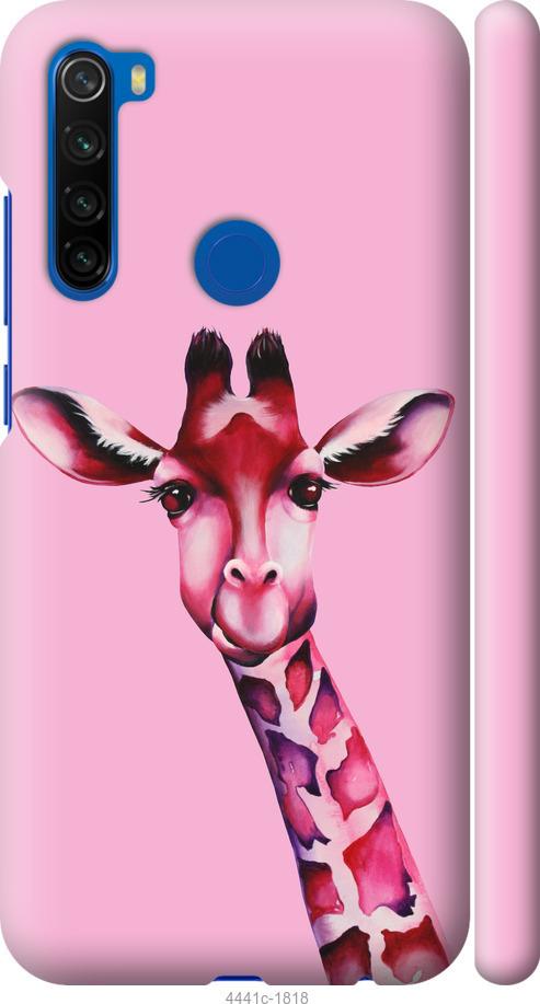 Чехол на Xiaomi Redmi Note 8T Розовая жирафа
