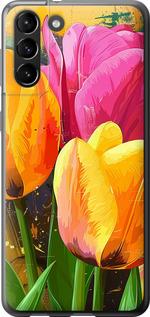 Чехол на Samsung Galaxy S21 Plus Нарисованные тюльпаны
