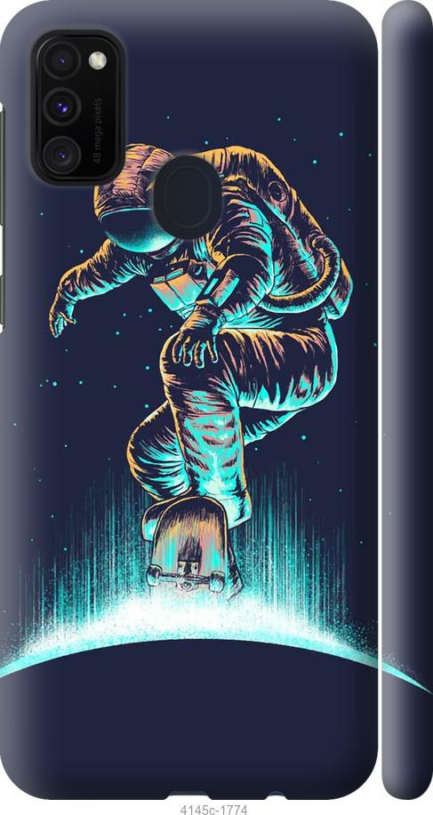 Чехол на Samsung Galaxy M30s 2019 Космонавт на скейтборде