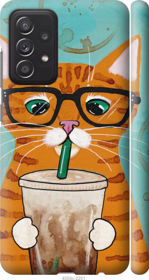 Чехол на Samsung Galaxy A52 Зеленоглазый кот в очках