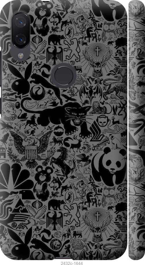 Чехол на Xiaomi Mi Play Чёрно-серый стикер бомбинг
