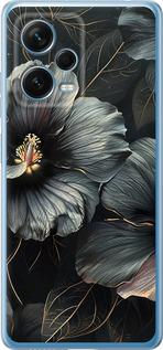 Чехол на Xiaomi Redmi Note 12 Pro+ 5G Черные цветы