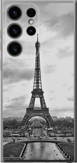 Чехол на Samsung Galaxy S24 Ultra Чёрно-белая Эйфелева башня